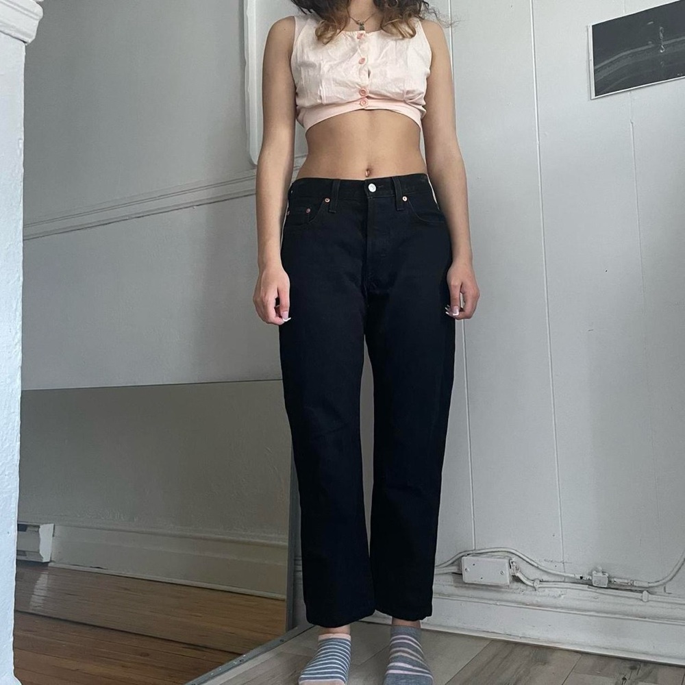 Black High-Rise Straight Jeans - Women's